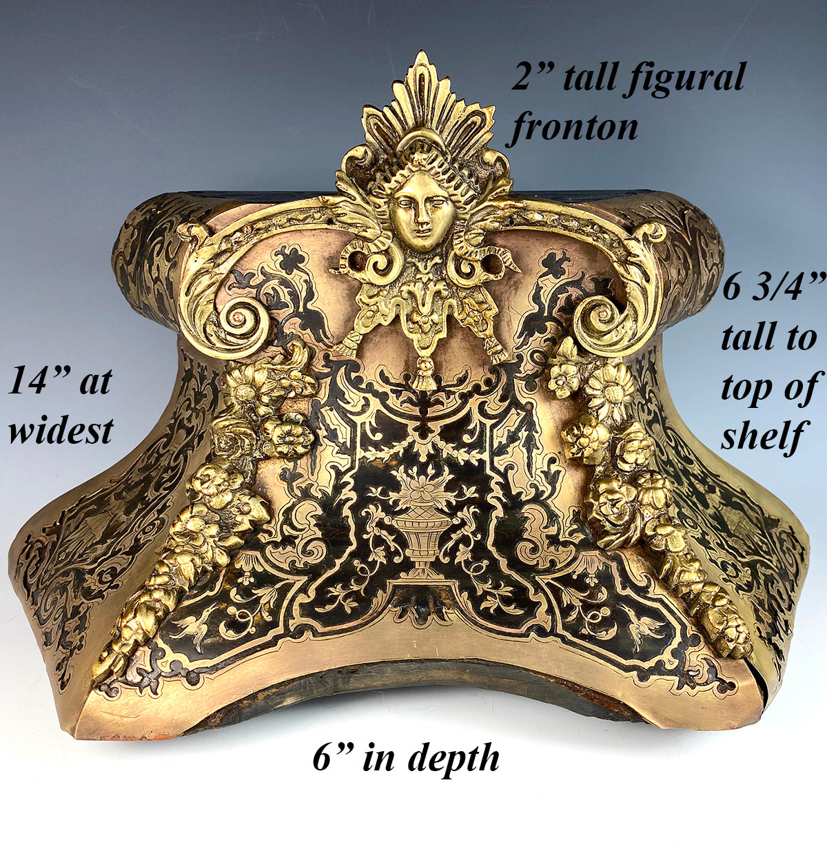 Gorgeous Antique French Boulle, Early 19th Century Clock or Bracket Shelf, Display Stand