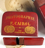 Antique French Photographer's Card and Promotional Carte de Visite Photo Case, Etui, c.1850-70