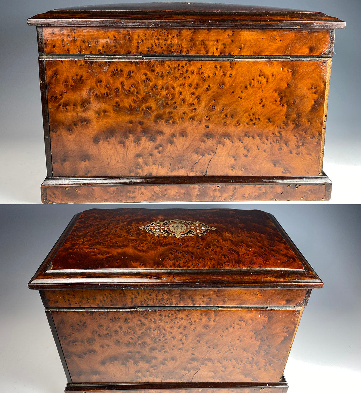 Fine Large Antique French Napoleon III Era Cigar Chest, Box, Presenter, FENOUX, Palais Royal