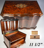 Fine Large Antique French Napoleon III Era Cigar Chest, Box, Presenter, FENOUX, Palais Royal