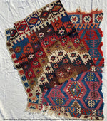 Large & Colorful Antique Kilim Rug Tapestry Fragment for Down Filled Throw Pillows