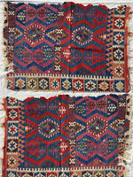 Fine Antique Turkish Kilim Rug Tapestry Fragment, 41" x 29" For Throw Pillow Project