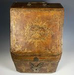 Antique 18th Century Gold Embossed Leather Writer's Cabinet, Box, Chest, Italian or French