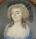 Antique 18th Century French Portrait Miniature Painting, 16k, a "Naughty", Louis XVI Era, 1750-70s