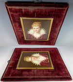 Fine Antique Oil Painting on French Porcelain Plaque, Frame is 10" x 7 1/4", Prussian Royal