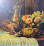 Antique French Oil Painting, Still Life Nature Morte, Artist Signed Stretched Canvas