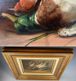 Superb Signed Antique French Nature Morte Oil Painting, Still Life of Ducks in Frame