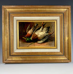 Superb Signed Antique French Nature Morte Oil Painting, Still Life of Ducks in Frame