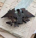 Vintage to Antique Swiss Black Forest Hand Carved Eagle Pocket Watch Stand, Holder, Plaque