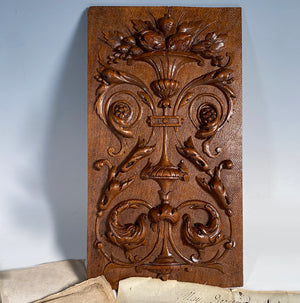 Fine Antique Hand Carved Neo-Renaissance Carved Cabinet Door Panel, Italian or French