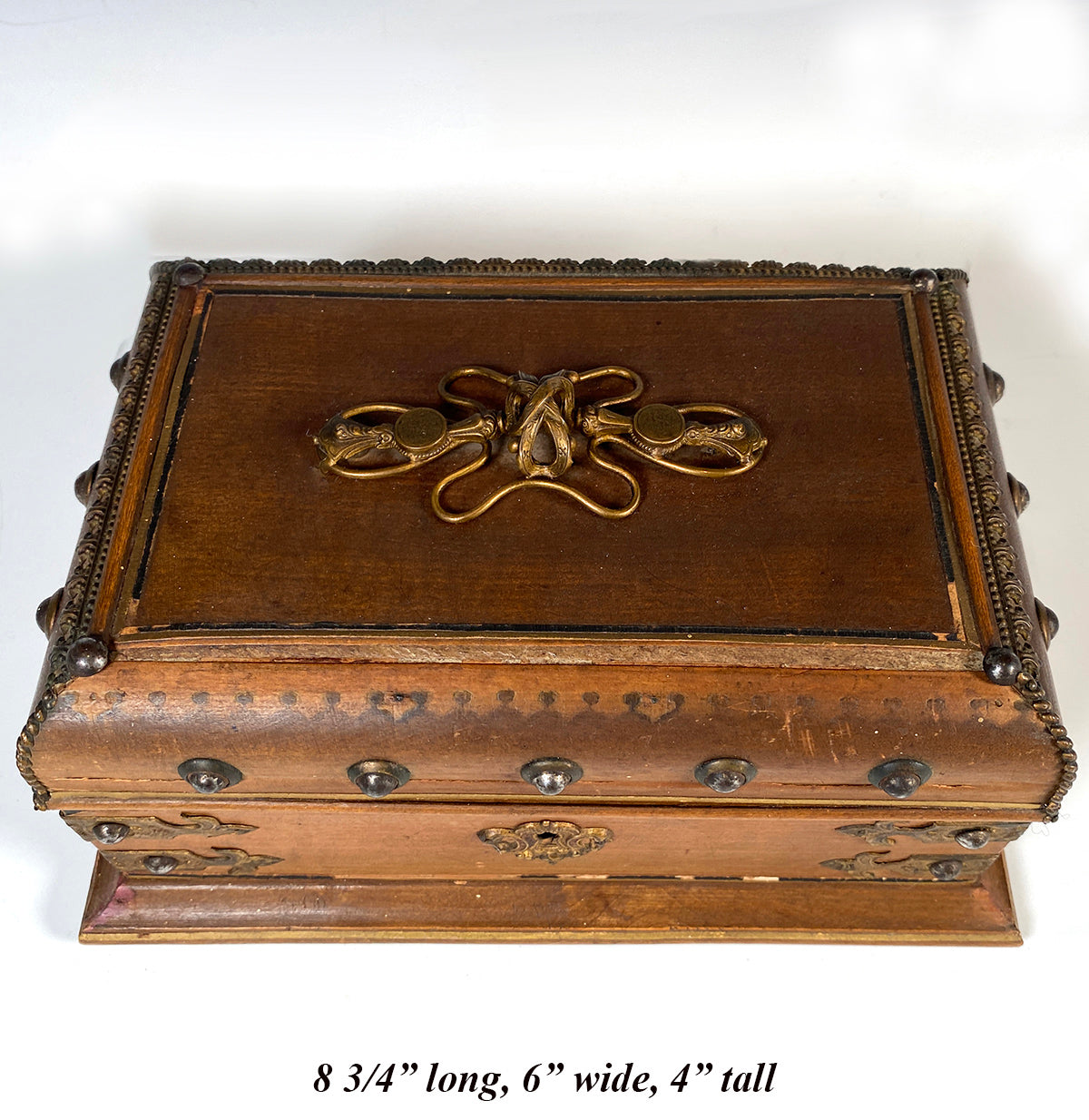 Antique French Napoleon III Era 8 3/4" Chocolatier's Presentation Box, Casket, Jewelry Chest, "Fourbet"