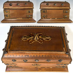 Antique French Napoleon III Era 8 3/4" Chocolatier's Presentation Box, Casket, Jewelry Chest, "Fourbet"