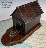 Antique to Vintage Mechanical French Cigar Chest, Box, Presenter, Doghouse and Dog,