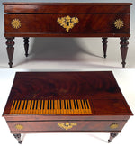RARE Antique French Palais Royal Piano or Harpsichord Sewing and Vanity Box, Chest, Necessaire