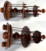 Fine Antique Victorian English Walnut Lathe-turned 12.75" Tall 3-Tier Thread Spool Stand, Caddy