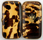 Antique French Tortoise Shell Cigar or Spectacles Case, Silk Lined - Mid- 1800s Tortoiseshell, Napoleon III, mid-Victorian Era