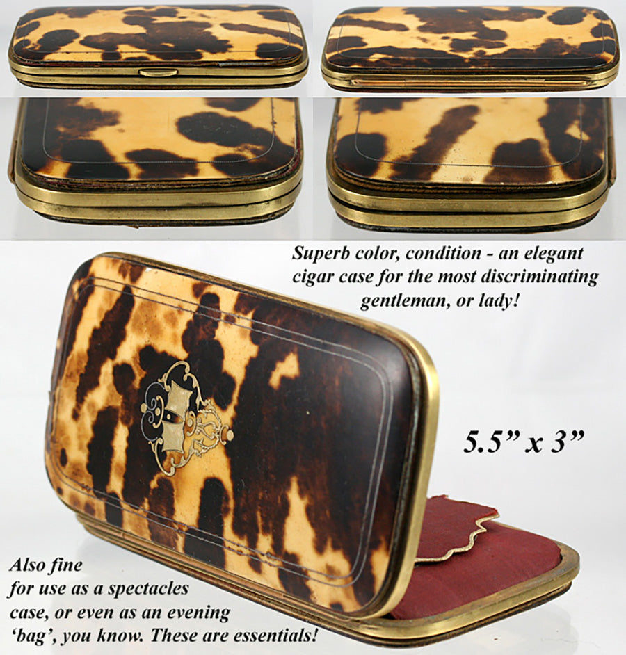 Antique French Napoleon III Era Tortoise Shell Purse, Fitted Cigar Cas –  Antiques & Uncommon Treasure