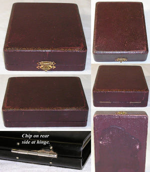 Antique French Napoleon III c.1950s Tortoise Shell Carnet Bal, Etui with Silver Inlay & Original Box