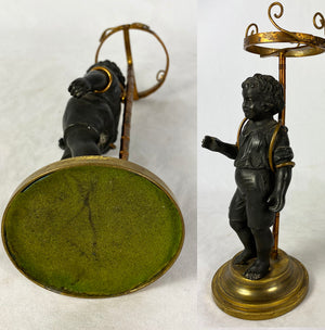 Antique French Napoleon III Candle Stand, Figural Like Blackamoor - a Boy