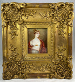 Fine Antique UK Portrait Miniature, Tiara Empire era, ID'd, Lady Hill, (b 1779) Elaborate Original Frame