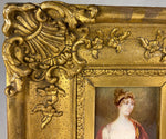 Fine Antique UK Portrait Miniature, Tiara Empire era, ID'd, Lady Hill, (b 1779) Elaborate Original Frame