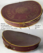 Antique French Silk Top Hat in Original Travel Case, Quite Excellent Folding Style, c.1850s