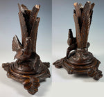 Antique HC Swiss Black Forest Candle Holder, Candlestick, Carved Rooster or Hen