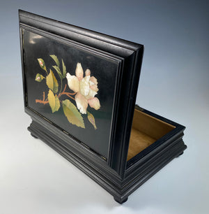 Antique Italian Victorian Era Grand Tour Souvenir Pietra Dura 8.5" Box, Casket, A Florence Art