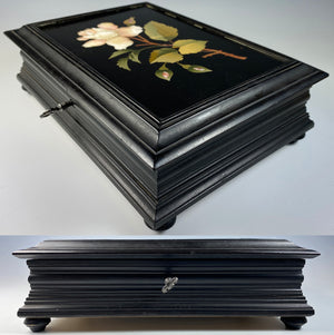 Antique Italian Victorian Era Grand Tour Souvenir Pietra Dura 8.5" Box, Casket, A Florence Art