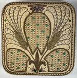 Superb Antique French Confectioner's Chocolate Box, EC, Entirely Hand Embroidered, Jewels, Metal Thread