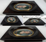 Antique HP Portrait Miniature, c.1810-30, Beautiful Young Woman, Wood Frame