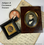 Fine Antique French Portrait Miniature of a Gentleman, c.1830s Louis Philippe Era