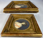 Antique French Portrait Miniature, Beautiful Young Woman, Wood Frame, c.1830s