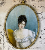 Antique French Grand Tour Portrait Miniature after Portrait of Juliette Récamier by François Gérard (1805)