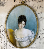Antique French Grand Tour Portrait Miniature after Portrait of Juliette Récamier by François Gérard (1805)