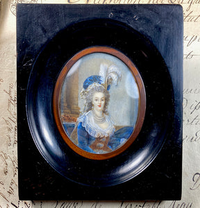 Antique French Grand Tour Souvenir Portrat Miniature, Marie Antoinette, c.1800-1830