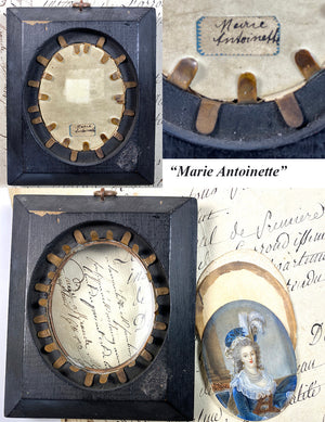 Antique French Grand Tour Souvenir Portrat Miniature, Marie Antoinette, c.1800-1830