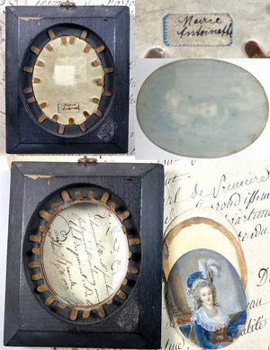 Antique French Grand Tour Souvenir Portrat Miniature, Marie Antoinette, c.1800-1830