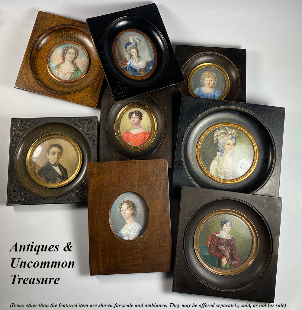 Antique French Grand Tour Souvenir Portrat Miniature, Marie Antoinette, c.1800-1830