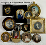RARE c.180-1810 French Empire Portrait Miniature, a Beauty in Tiara, fine Shagreen Case,