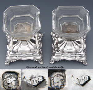 PAIR: Antique Napoleon III Era French Sterling Silver Open Salt or Sweetmeats