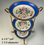 Antique French Old Paris Porcelain 3-tier Vide Poche, Jewelry or BonBon Stack