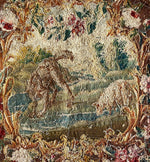 RARE Fine Antique 18th Century Aubusson or Beauvais Tapestry Fragment, Panel 22" x 21"