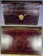 Rare Large 17" Mid-19th Century Leather Folio, Briefcase, Legal Documents Case