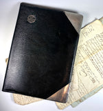 Antique Edwardian Mappin & Webb Fine Leather and Sterling Silver Desk Folio, Stationery Folder