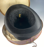 Antique 19th Century French Silk Top Hat in English Purveyor's Box, Collapsible, Tuxedo Formal Wear