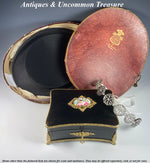 Antique 19th Century French Silk Top Hat in English Purveyor's Box, Collapsible, Tuxedo Formal Wear