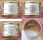 Antique French .800 (nearly sterling) Silver Napkin Ring, Vines & Foliate Bas Relief