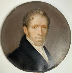 A Large Fine Antique Portrait Miniature, ID'd Mr Thomas Flack, 1778-1844, c. 1810