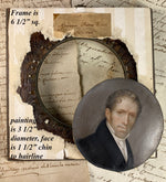 A Large Fine Antique Portrait Miniature, ID'd Mr Thomas Flack, 1778-1844, c. 1810